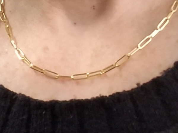 Gold Paperclip Necklace by Royal Chain